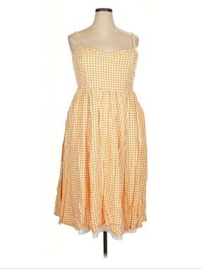 torrid Yellow Gingham Midi Dress-Style Skirt
